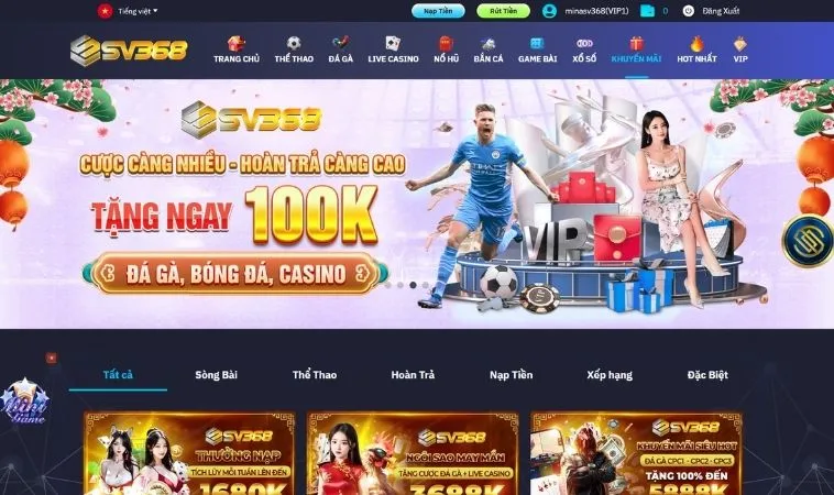 Khám Phá Trọn Bộ Khuyến Mãi SV368 Giá Trị Khủng Cho Bet Thủ 1 khuyến mãi SV368