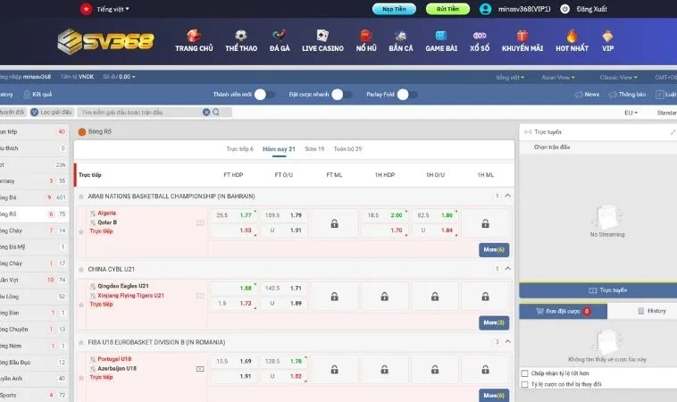 Nắm Trọn Cách Cá Cược Bóng Rổ SV368 Thắng Lớn Như Chuyên Gia 2 Các tỷ lệ cá cược kèo bóng rổ SV368