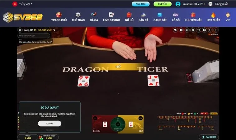 Chinh Phục Trò Chơi Dragon Tiger Tại SV368 Cực Dễ Thắng Lớn 1 Dragon Tiger Tại SV368